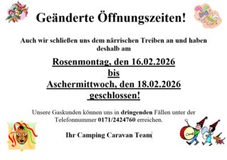 Betriebsurlaub Fasching